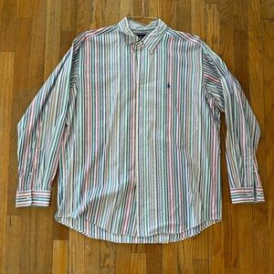 Ralph Lauren Men’s Custom Fit Multi-Color Striped Dress Shirt - XL